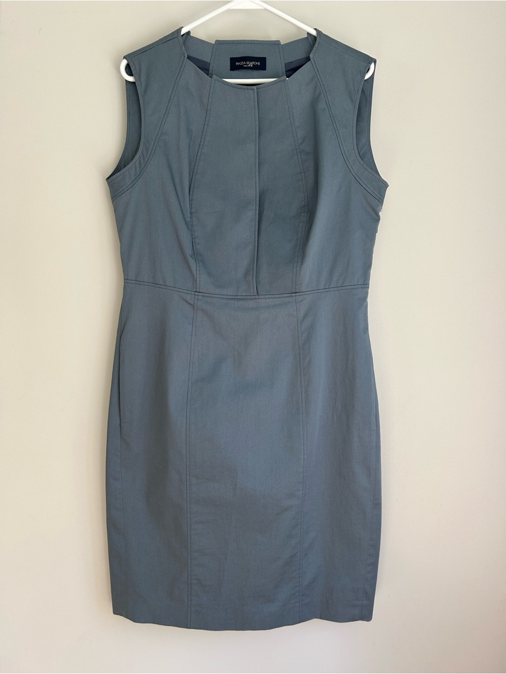 Piazza Sempione Cotton Blend Sleeveless Bodycon Sheath Dress Medium to Large